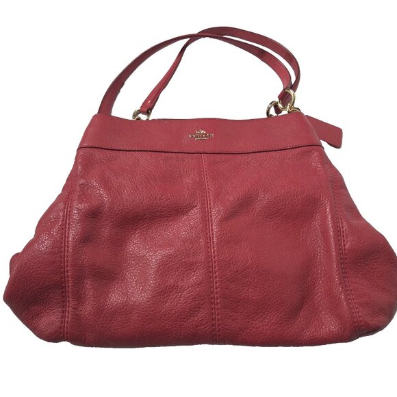 Coach Lexi Raspberry Red Purse Shoulder Bag - Picture 16 of 16